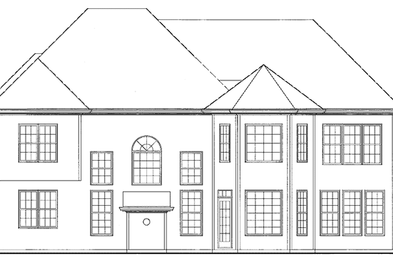 Home Plan - Exterior - Rear Elevation for Country House Plan #54-191 - 5 bed, 4 bath
