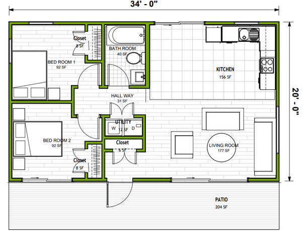 Contemporary Floor Plan - Main Floor Plan #1106-1