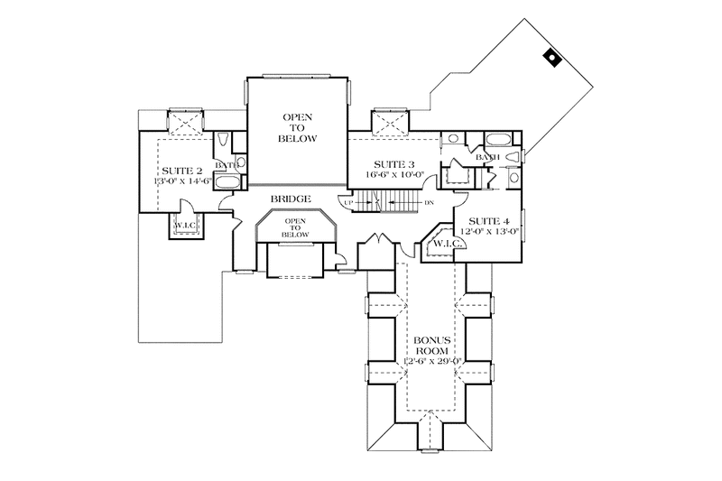 Home Plan - Floor Plan - Upper Floor for Traditional House Plan #453-420 - 4 bed, 3.5 bath