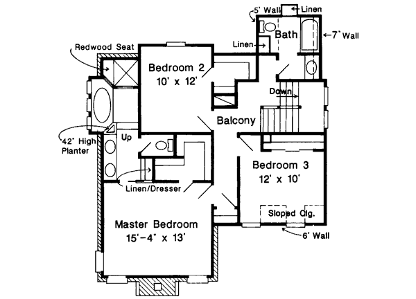 Architectural House Design - Farmhouse Floor Plan - Upper Floor Plan #410-278