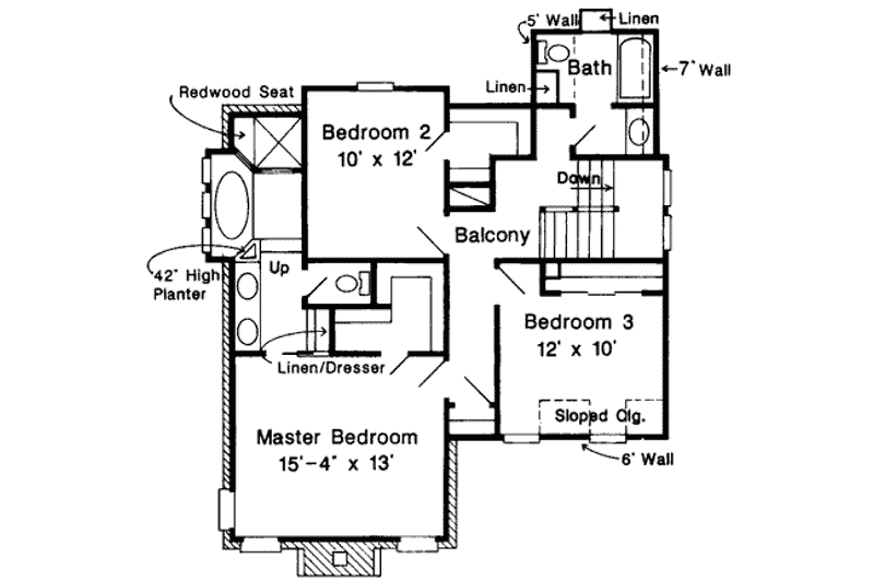 Home Plan - Floor Plan - Upper Floor for Farmhouse House Plan #410-278 - 3 bed, 3 bath