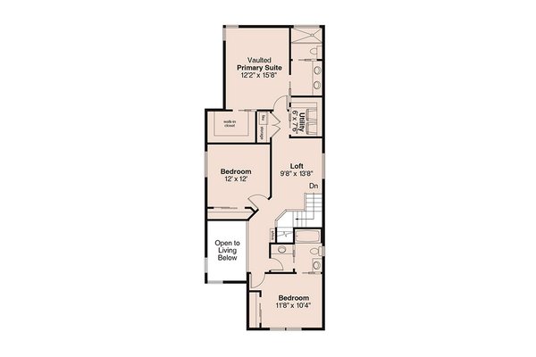 Home Plan - Floor Plan - Upper Floor House Plan #124-1004 - 3 bed, 3 bath
