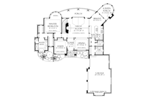 Floor Plan - Main Floor for European House Plan #929-929 - 3 bed, 3.5 bath