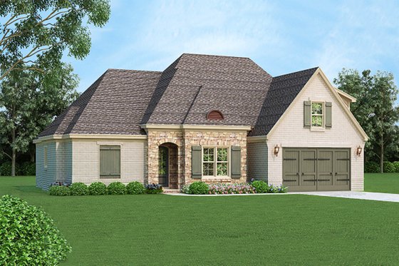 Exterior - Front Elevation 3 for European House Plan #932-30 - 4 bed, 3 bath