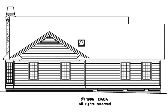 Exterior - Rear Elevation for Country House Plan #929-387 - 3 bed, 2 bath