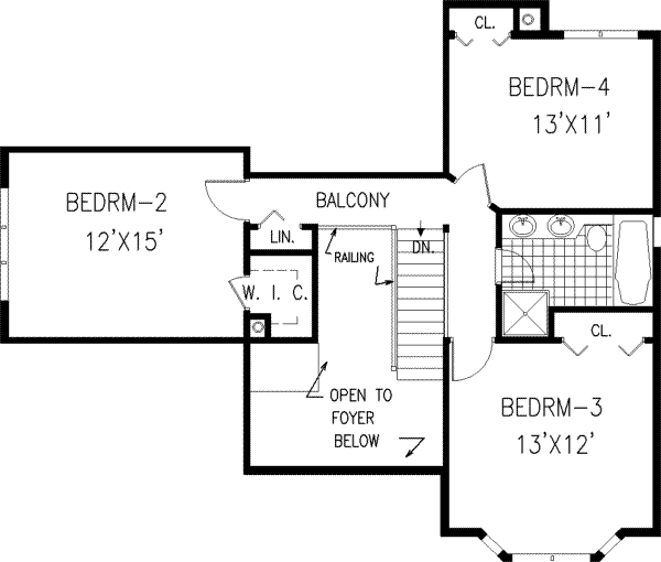 Home Plan - European Floor Plan - Upper Floor Plan #3-182