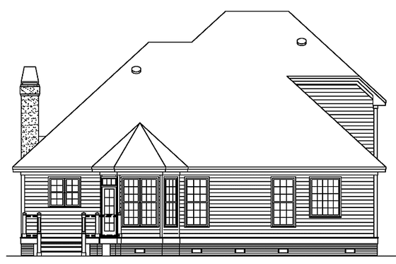 Exterior - Rear Elevation for Traditional House Plan #929-584 - 3 bed, 2.5 bath