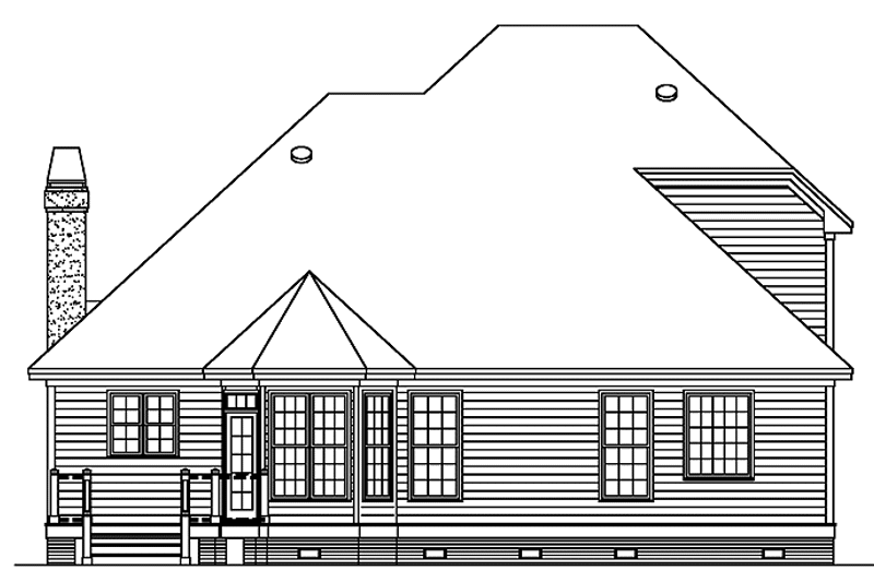 Home Plan - Exterior - Rear Elevation for Traditional House Plan #929-584 - 3 bed, 2.5 bath