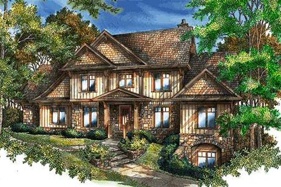 Exterior - Front Elevation for Craftsman House Plan #71-145 - 4 bed, 2.5 bath