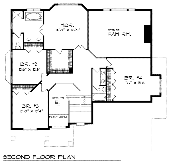 House Plan Design - Mediterranean Floor Plan - Upper Floor Plan #70-498