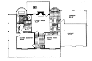 Floor Plan - Main Floor for Country House Plan #30-293 - 3 bed, 2 bath