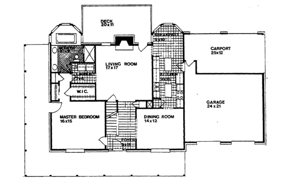 Floor Plan - Main Floor for Country House Plan #30-293 - 3 bed, 2 bath