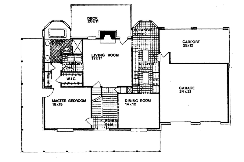 Architectural House Design - Floor Plan - Main Floor for Country House Plan #30-293 - 3 bed, 2 bath