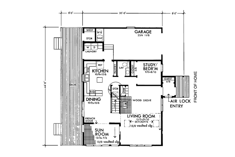 Dream House Plan - Floor Plan - Main Floor for Cabin House Plan #320-1170 - 3 bed, 1.5 bath