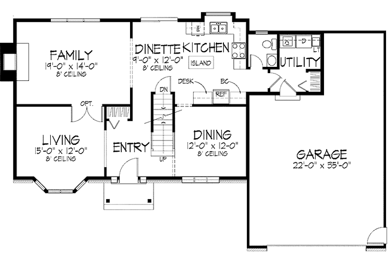 Home Plan - Floor Plan - Main Floor for Tudor House Plan #51-723 - 4 bed, 2.5 bath