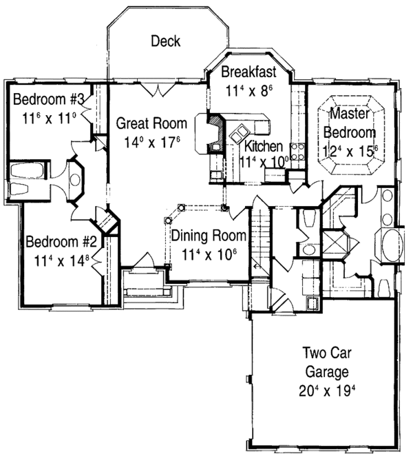 House Design - Ranch Floor Plan - Main Floor Plan #429-228