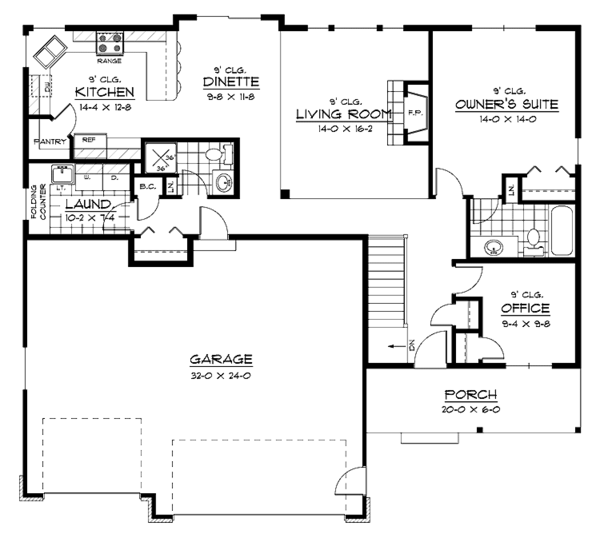 House Plan Design - European Floor Plan - Main Floor Plan #51-617