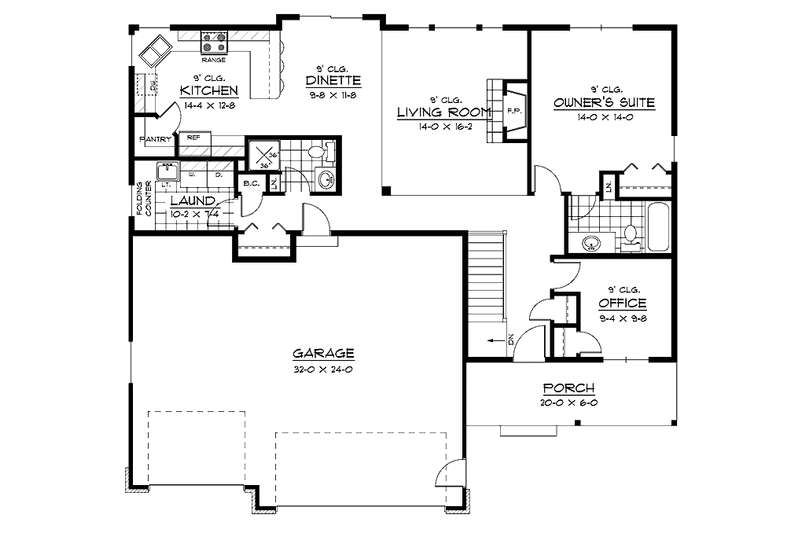 Dream House Plan - Floor Plan - Main Floor for European House Plan #51-617 - 3 bed, 3 bath