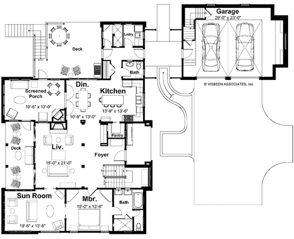 Architectural House Design - Craftsman Floor Plan - Main Floor Plan #928-64