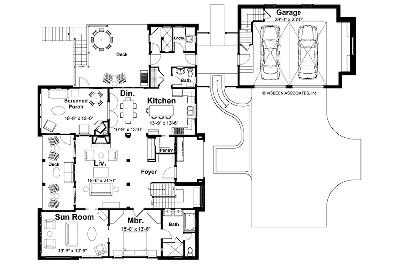 Architectural House Design - Floor Plan - Main Floor for Craftsman House Plan #928-64 - 3 bed, 3.5 bath