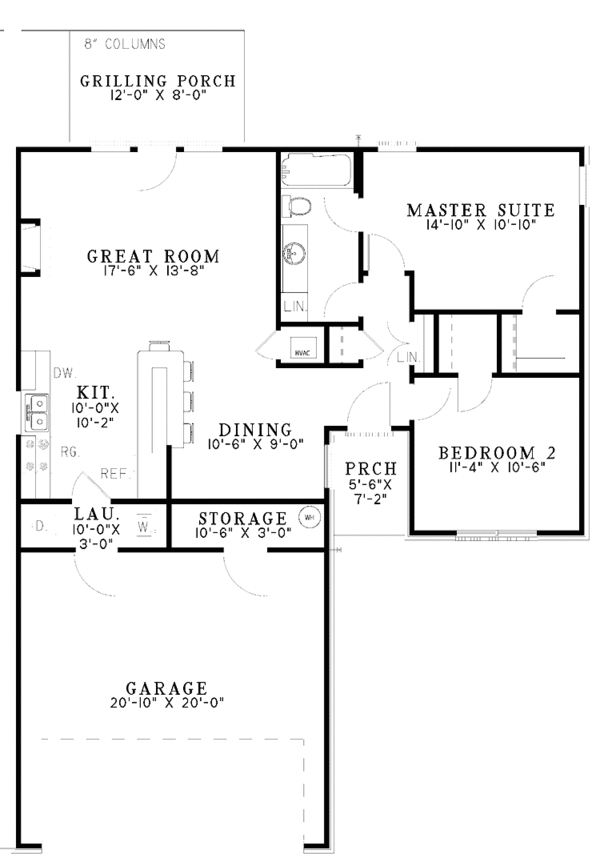 Architectural House Design - Ranch Floor Plan - Main Floor Plan #17-3053