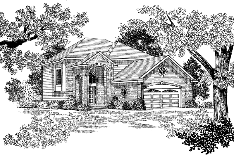 House Blueprint - Traditional Exterior - Front Elevation Plan #72-1093