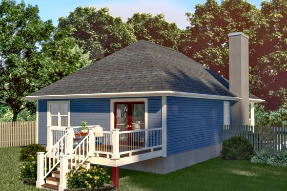 Exterior - Rear Elevation for Traditional House Plan #79-160 - 3 bed, 2 bath