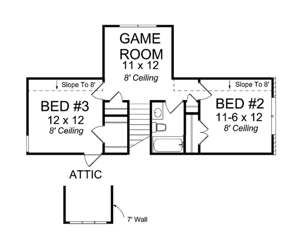 Home Plan - Traditional Floor Plan - Upper Floor Plan #513-2098