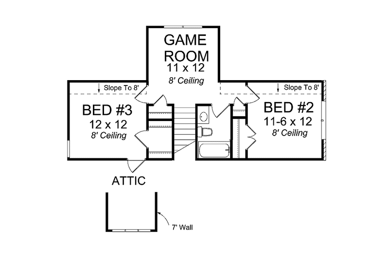 House Blueprint - Floor Plan - Upper Floor for Traditional House Plan #513-2098 - 3 bed, 2.5 bath
