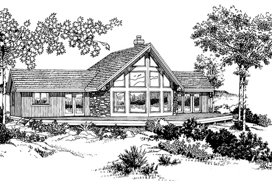 Exterior - Front Elevation 6 for Cabin House Plan #47-880 - 3 bed, 2 bath