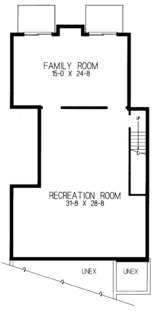 Home Plan - Adobe / Southwestern Floor Plan - Lower Floor Plan #72-1073