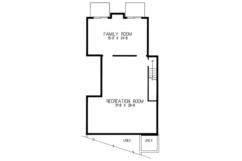 Home Plan - Floor Plan - Lower Floor for Adobe / Southwestern House Plan #72-1073 - 3 bed, 2.5 bath