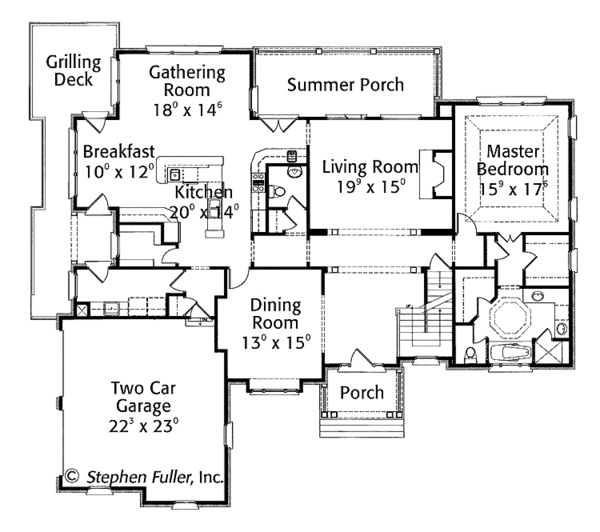 Architectural House Design - Colonial Floor Plan - Main Floor Plan #429-414