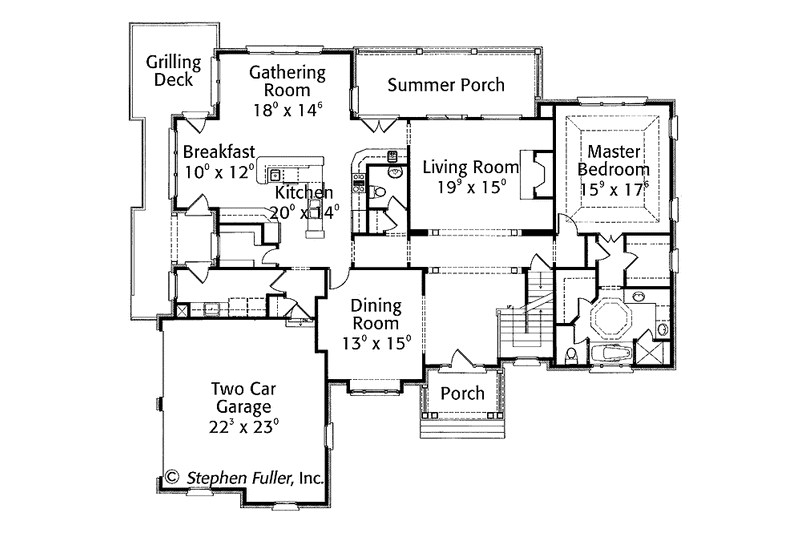 Architectural House Design - Floor Plan - Main Floor for Colonial House Plan #429-414 - 4 bed, 3.5 bath