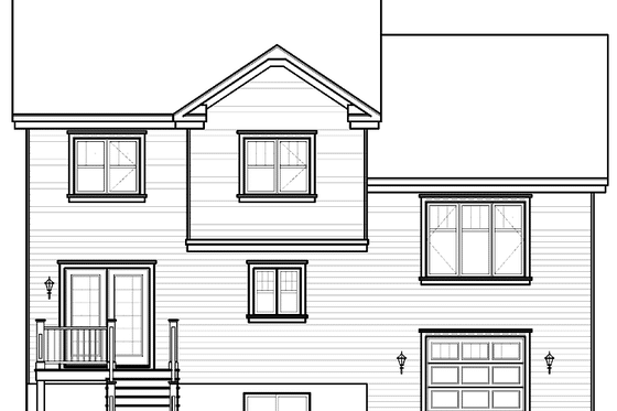 Exterior - Rear Elevation for Traditional House Plan #23-2391 - 4 bed, 2.5 bath