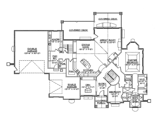 Architectural House Design - Craftsman Floor Plan - Main Floor Plan #945-68