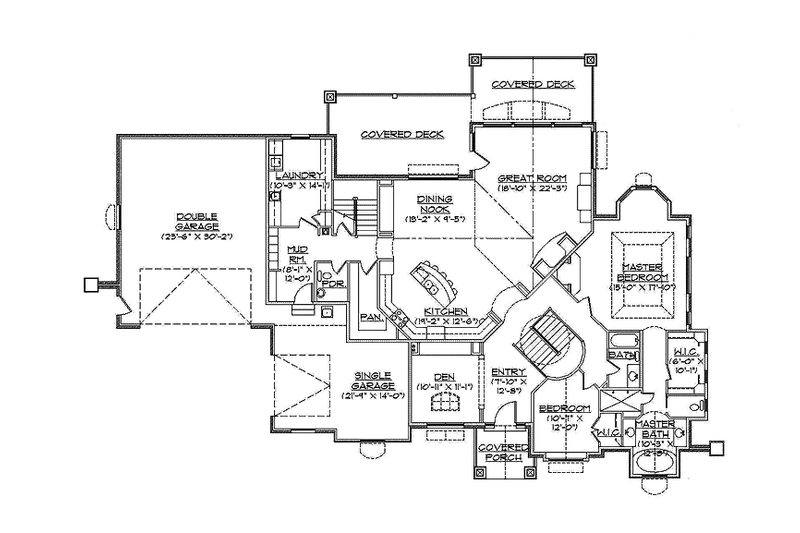 Home Plan - Floor Plan - Main Floor for Craftsman House Plan #945-68 - 3 bed, 3.5 bath