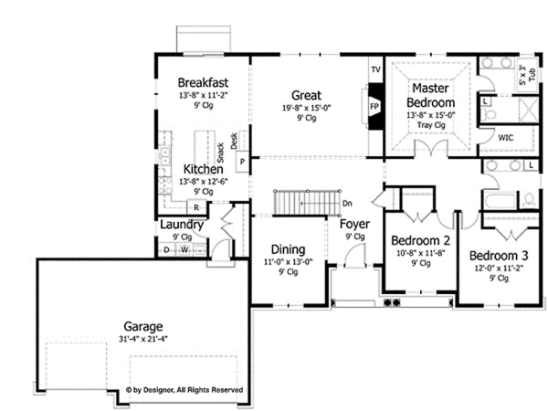Dream House Plan - European Floor Plan - Main Floor Plan #51-989