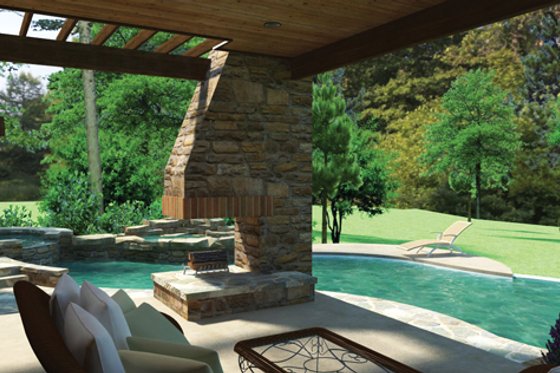 Exterior - Rear Elevation for Cottage House Plan #120-244 - 3 bed, 4 bath