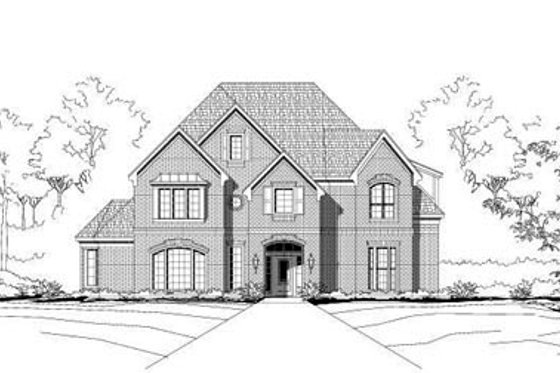 Exterior - Front Elevation for European House Plan #411-101 - 5 bed, 3.5 bath