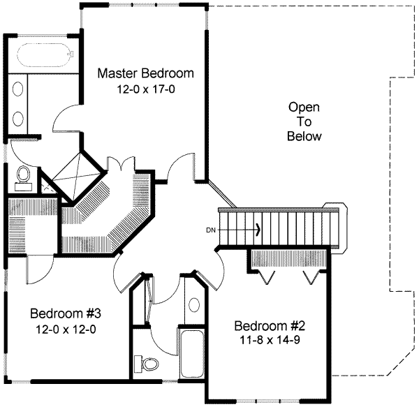 Cottage Floor Plan - Upper Floor Plan #312-133