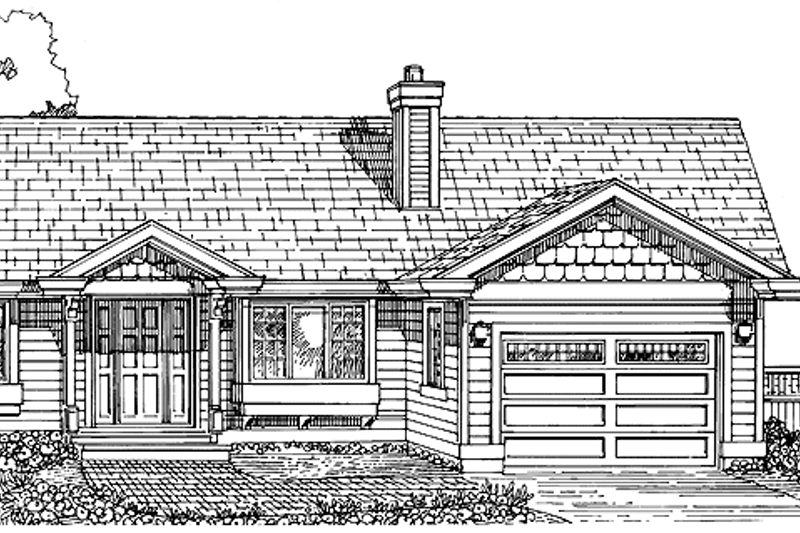 House Blueprint - Ranch Exterior - Front Elevation Plan #47-864