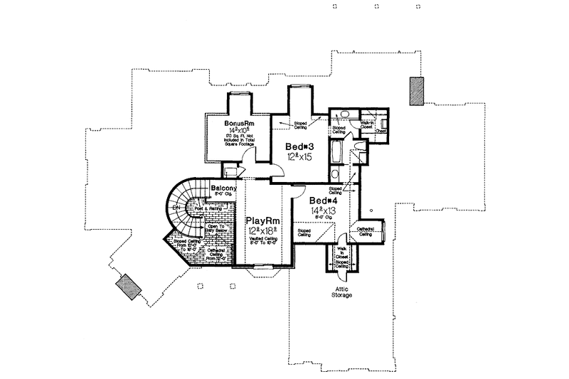 Home Plan - Floor Plan - Upper Floor for Country House Plan #310-1055 - 4 bed, 3.5 bath