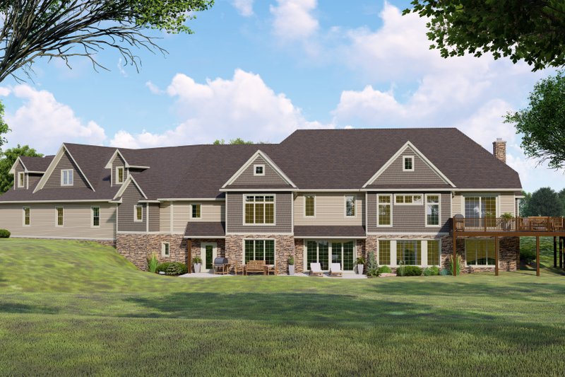 Architectural House Design - Exterior - Rear Elevation for Craftsman House Plan #1064-344 - 2 bed, 4 bath