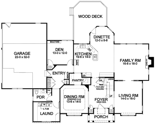 House Design - Traditional Floor Plan - Main Floor Plan #328-452