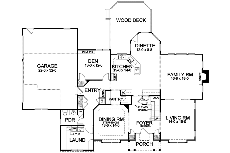 Home Plan - Floor Plan - Main Floor for Traditional House Plan #328-452 - 4 bed, 3.5 bath