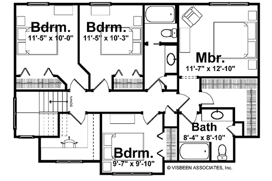 Floor Plan - Upper Floor for Country House Plan #928-160 - 4 bed, 2.5 bath