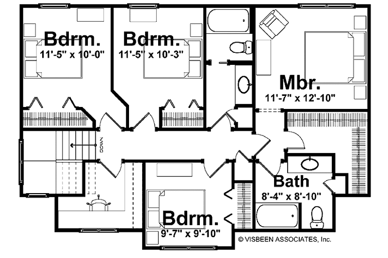 Home Plan - Floor Plan - Upper Floor for Country House Plan #928-160 - 4 bed, 2.5 bath