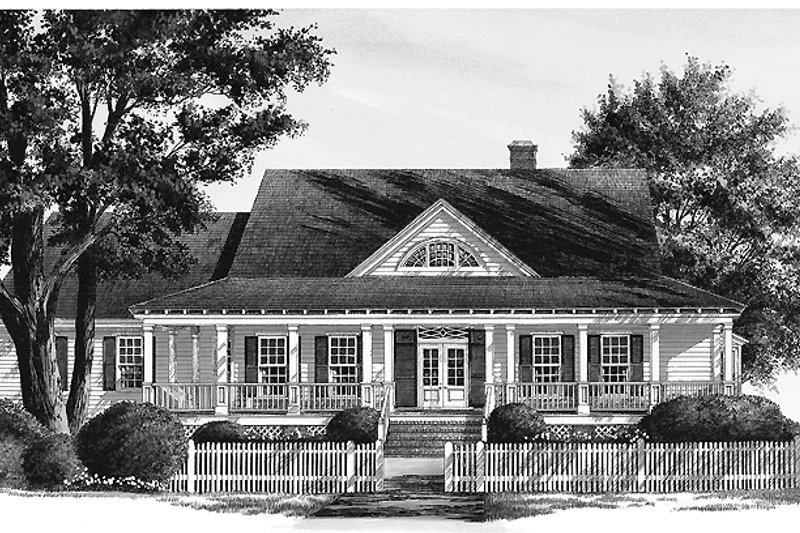 House Design - Exterior - Front Elevation 3 for Country House Plan #137-320 - 4 bed, 3 bath