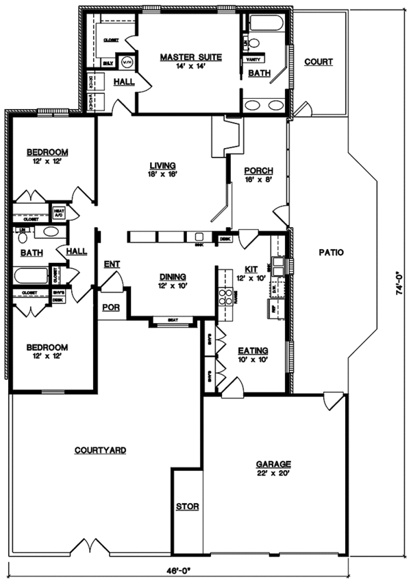 Architectural House Design - Traditional Floor Plan - Main Floor Plan #45-527